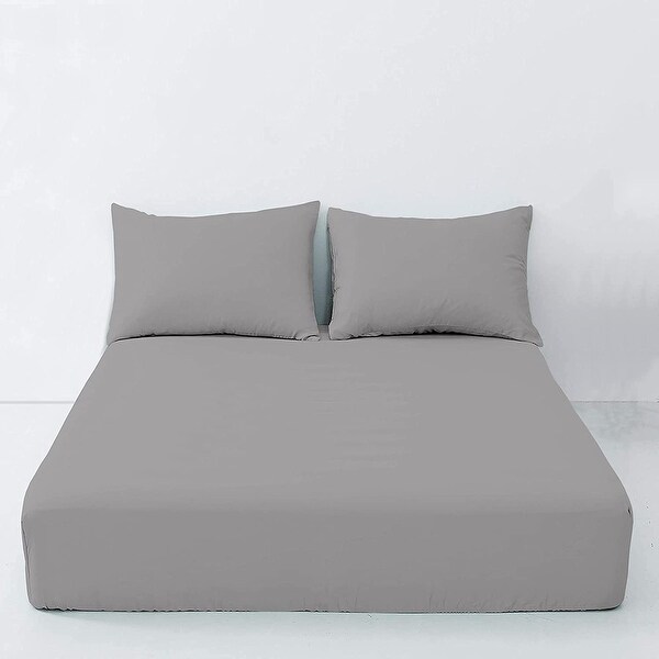 A1HC 100% Organic Cotton Fitted Sheet, 300 TC GOTS Certified, Fair Trade Certified, Fits Mattress Up to 17" Deep Pocket