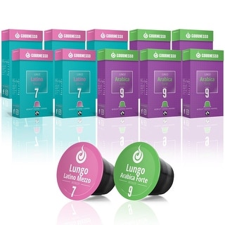 Gourmesso Lungo Bundle - 100 coffee capsules compatible with Nespresso