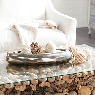 White Dried Plant Material Coastal Orbs & Vase Filler (Set of 2) - 8 x 4 x 14 Round