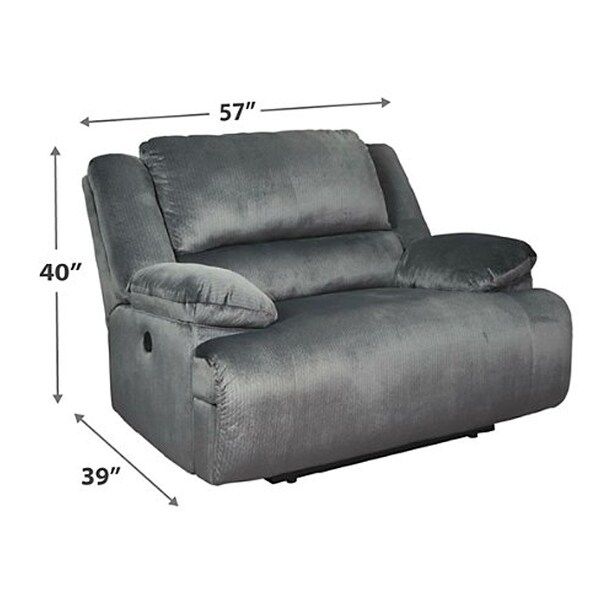 Fabric Upholstered Zero Wall Power Wide Recliner with Gliders, Silver