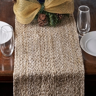 LR Home Jute Woven Table Runner, Bleach , 1'4" x 6'8" - 1'4" x 6'8"