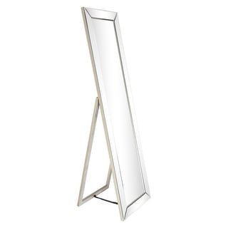 Modern Beveled Wall Mirror Rectangle Cheval, Bathroom, Bedroom, Living Room, Ready to Hang - Clear - 18 in. x 2.12 in. x 64 in.