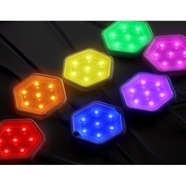 BLACK+DECKER Color Changing LED Puck Light Kit w/ Remote, RGB & Cool White..