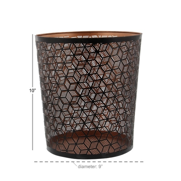 Black Iron Contemporary Small Waste Bin 10 x 9 x 9 - 9 x 9 x 10