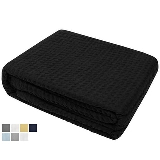 Sweet Home Collection Waffle Weave Cotton Blanket