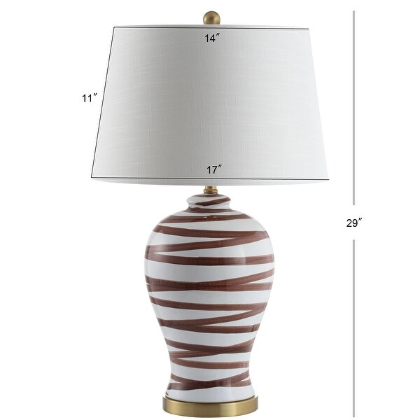 Dip 29" Ceramic LED Table Lamp, Blue/White by JONATHAN Y