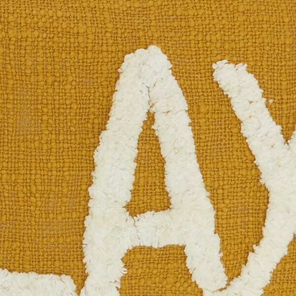 Mina Victory Life Styles Text Textured Words Relax Throw Pillow 12" x 21"