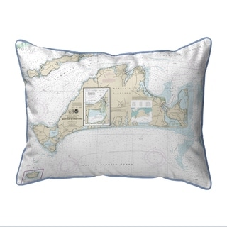 Martha's Vineyard, MA Nautical Map Small Pillow 11x14