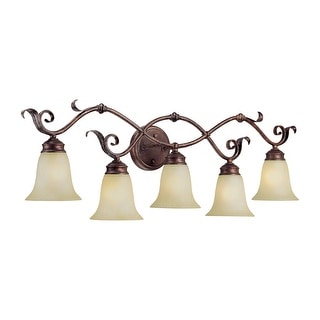 Millennium Lighting Roanoke 5 Light Burled Bronze/Silver Bathroom Vanity Light