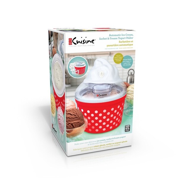 Euro Cuisine Electic Ice Cream Maker with 4 Glass Cups