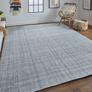 Siona Space Dyed In/Outdoor Flatweave, Dusty Blue, Area Rug