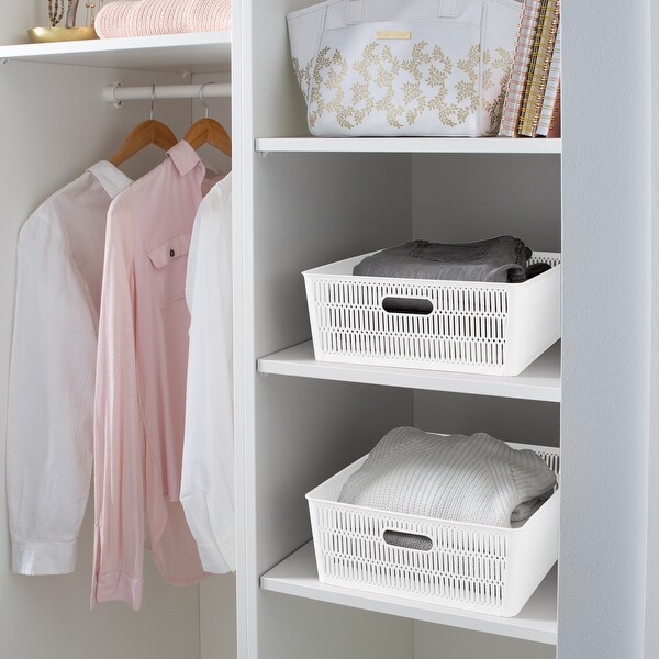 Simplify 4 Pack Slide 2 Stack It Storage Tote Baskets