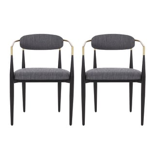 Elmore Fabric Upholstered Iron Dining Chairs (Set of 2) by Christopher Knight Home