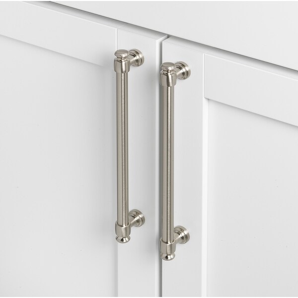 GlideRite 6.25-inch CC Satin Nickel Modern Solid Steel European Cabinet Bar Pulls (Pack of 10 or 25)