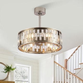 20 Inch Caged 5-Blade Ceiling Fan Chandelier with Remote