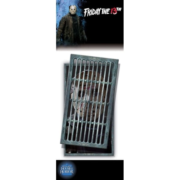 14" Beige and Gray Friday the 13th Jason Halloween Wall Decor