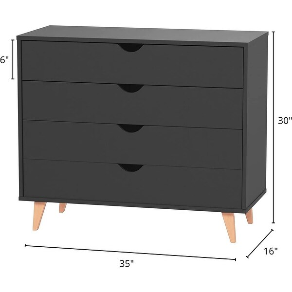 Minimalist 4-Drawer Dresser - Wooden Cabinet