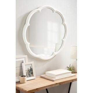 Kate and Laurel Maren Scalloped Wall Mirror - 26" Diameter