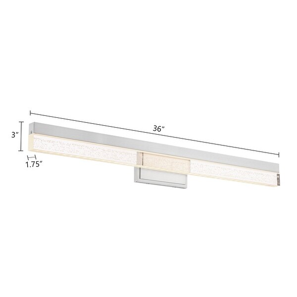 Brushed Nickel LED Vanity Light Bar with Bubble Acrylic - Brushed Nickel