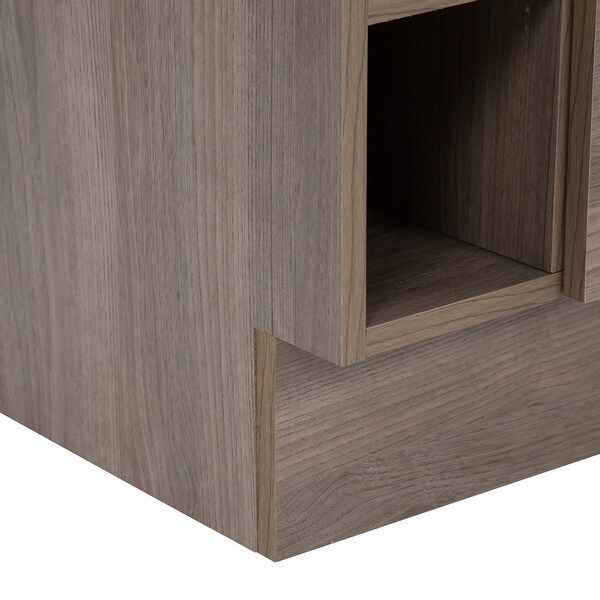Spring Mill Cabinets 18" Hurley Bathroom Vanity With 1-Door Cabinet, Side Shelves, and Alpine Bone Sink Top