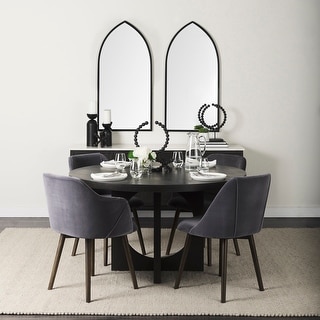 Liesl Black Solid Wood Round Dining Table