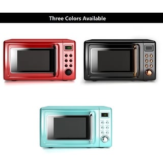 Costway 0.7Cu.ft Retro Countertop Microwave Oven 700W LED Display