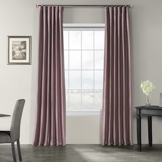 EFF Smokey Plum Vintage Textured Faux Dupioni Silk Curtain Panel