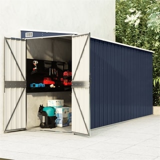 Anthracite 46.5"x150.4"x70.1" Steel Wall-Mounted Garden Shed