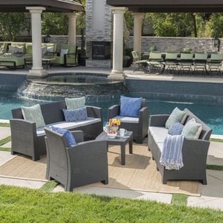 Jacksonville PE Wicker 5-piece Outdoor Chat Set by Christopher Knight Home