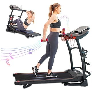 Ksports 16 Inch Wide Foldable Home Treadmill w/ Bluetooth & Fitness Tracking App