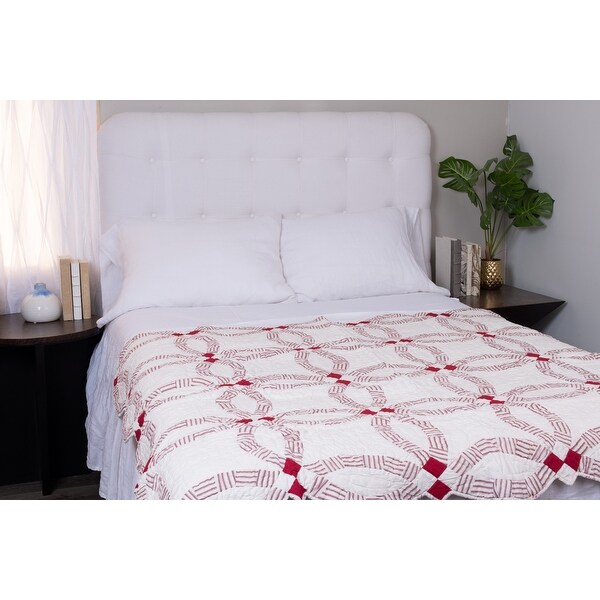 Cottage Home Red & White Cotton Throw