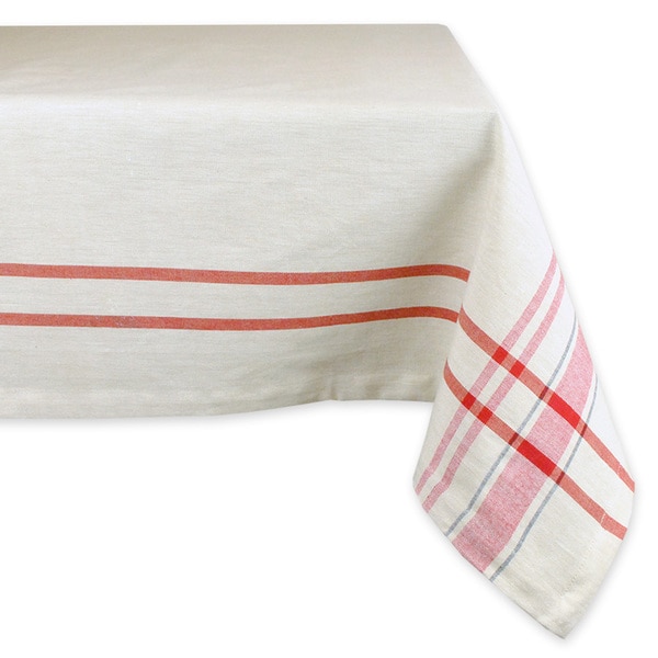 French Stripe Red Tablecloth
