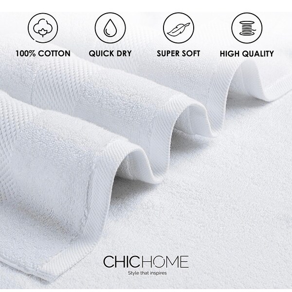 Chic Home 6-Piece Standard 100 Oeko-Tex Certified Towel Set - N/A