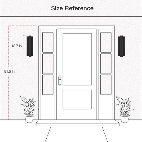 18.7 in. Black Modern/Contemporary LED Outdoor Wall Light Lantern Sconce-Wall Washer - 18.7" H