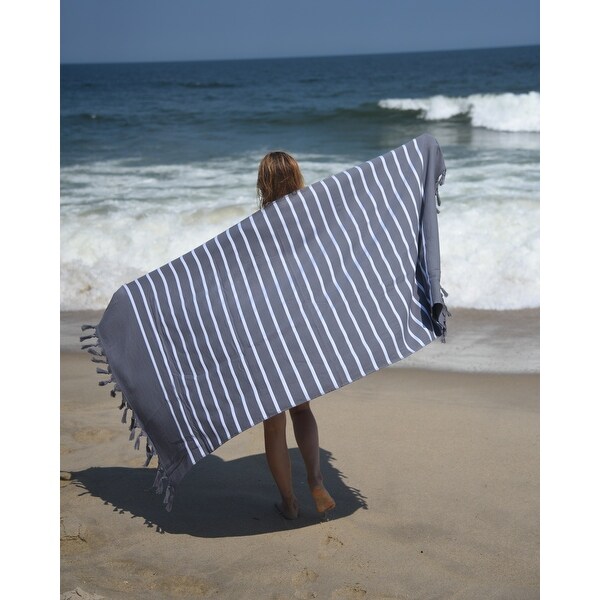 East'N Blue Livia Turkish Peshtemal Beach Towel, Prewashed for Soft Feel, 100% Turkish Cotton, Quick Dry, Absorbent, 36 x 72"
