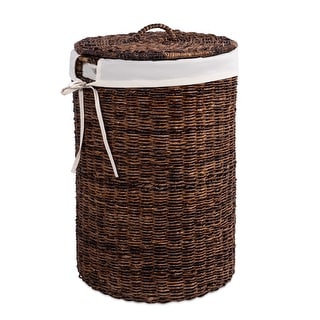 BirdRock Home Abaca Laundry Hamper with Liner - (Espresso)