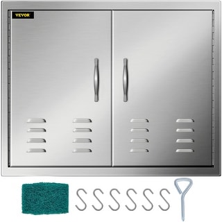 VEVOR Outdoor Kitchen Access Doors 30W x 21H Inch 304 Stainless Steel Double Doors with Vents BBQ Access Door - 30W x 21H Inch