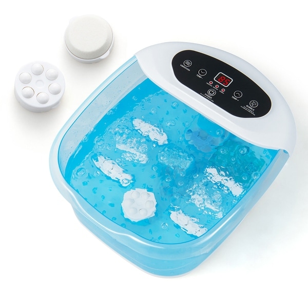 Gymax Foot Spa Massager Foot Bath Soak Tub with Heat Bubble Massage