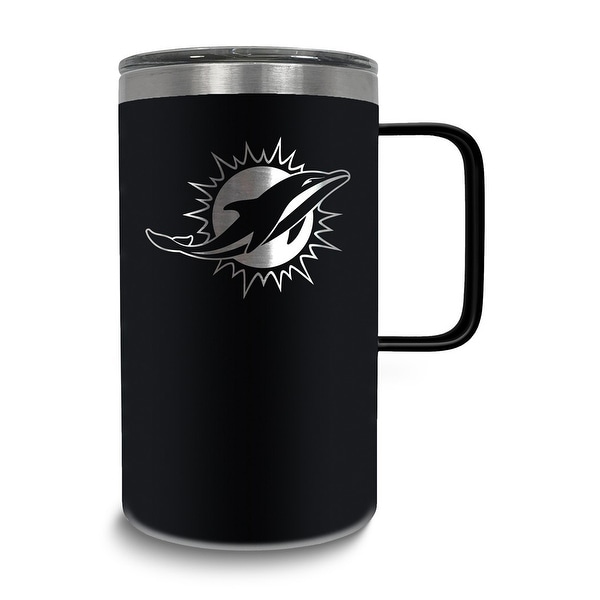 NFL Miami Dolphins Stainless Steel 18 Oz. Hustle Mug with Lid