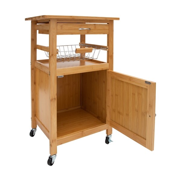 Organize It All Lohas Bamboo Rolling Kitchen Cart - 18.50 x 14.50 x 30.00"