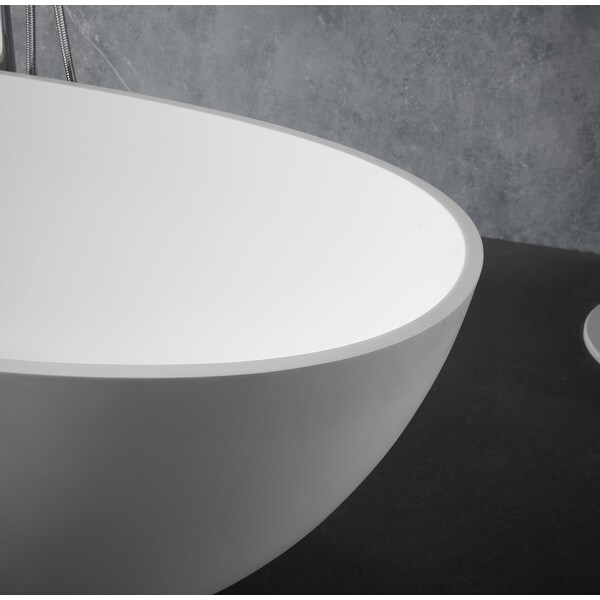 CLOVIS Solid Surface Freestanding Bathtub,65"x29.5"x20.5"