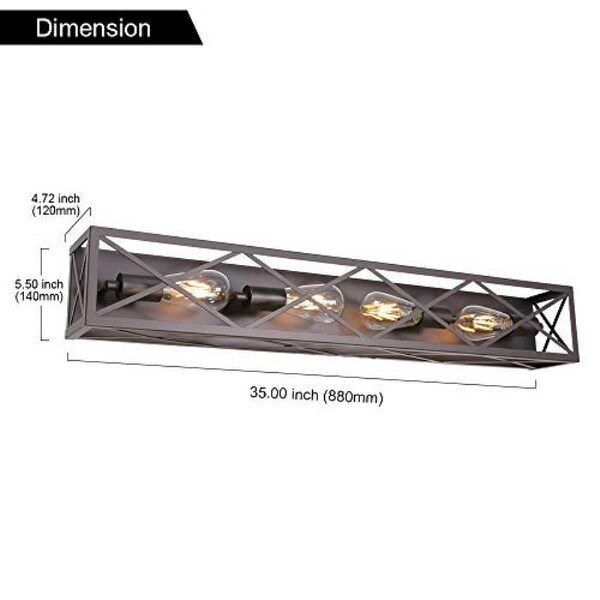 4 light farmhouse wall mounted lighting fixture with rubbed bronze finish