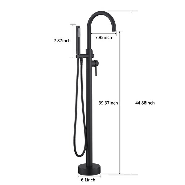 Bathlet High Arc Freestanding Bathtub Faucet with Handheld Shower
