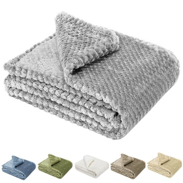 Soft Faux Fur Fleece Reversible Blanket Queen