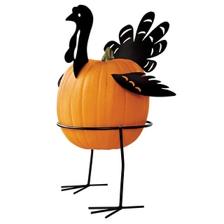 Metal Turkey Pumpkin Holder Stand - 5 pc - 9.750 x 9.750 x 4.000