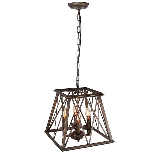 Industrial Kitchen Island Pendant 4 Light for Dining Room Chandelier Rustic Bronze Finish Hanging Lighting