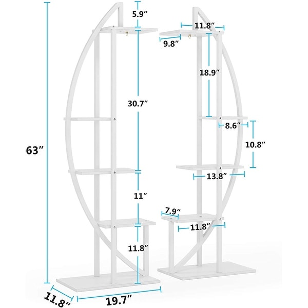 Metal/ MDF 5-tier Curved Plant Stand (Set of 2)
