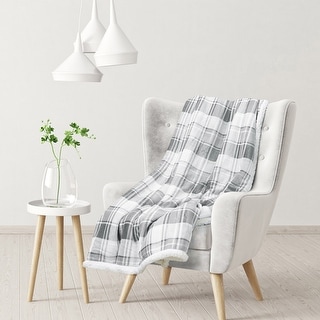 50"x60" Plaid Flannel Throw Blanket