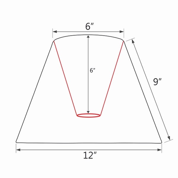 Aspen Creative Off White Hardback Empire Shape UNO Construction Lamp Shade (6" x 12" x 9")