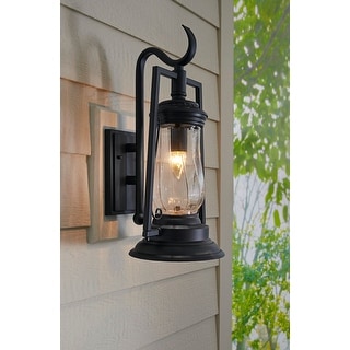 Kero 1-Light Outdoor Matte Black Wall Lantern